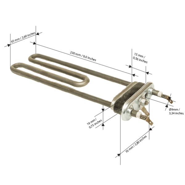 1900W Heating Element with NTC Sensor hole 9mm